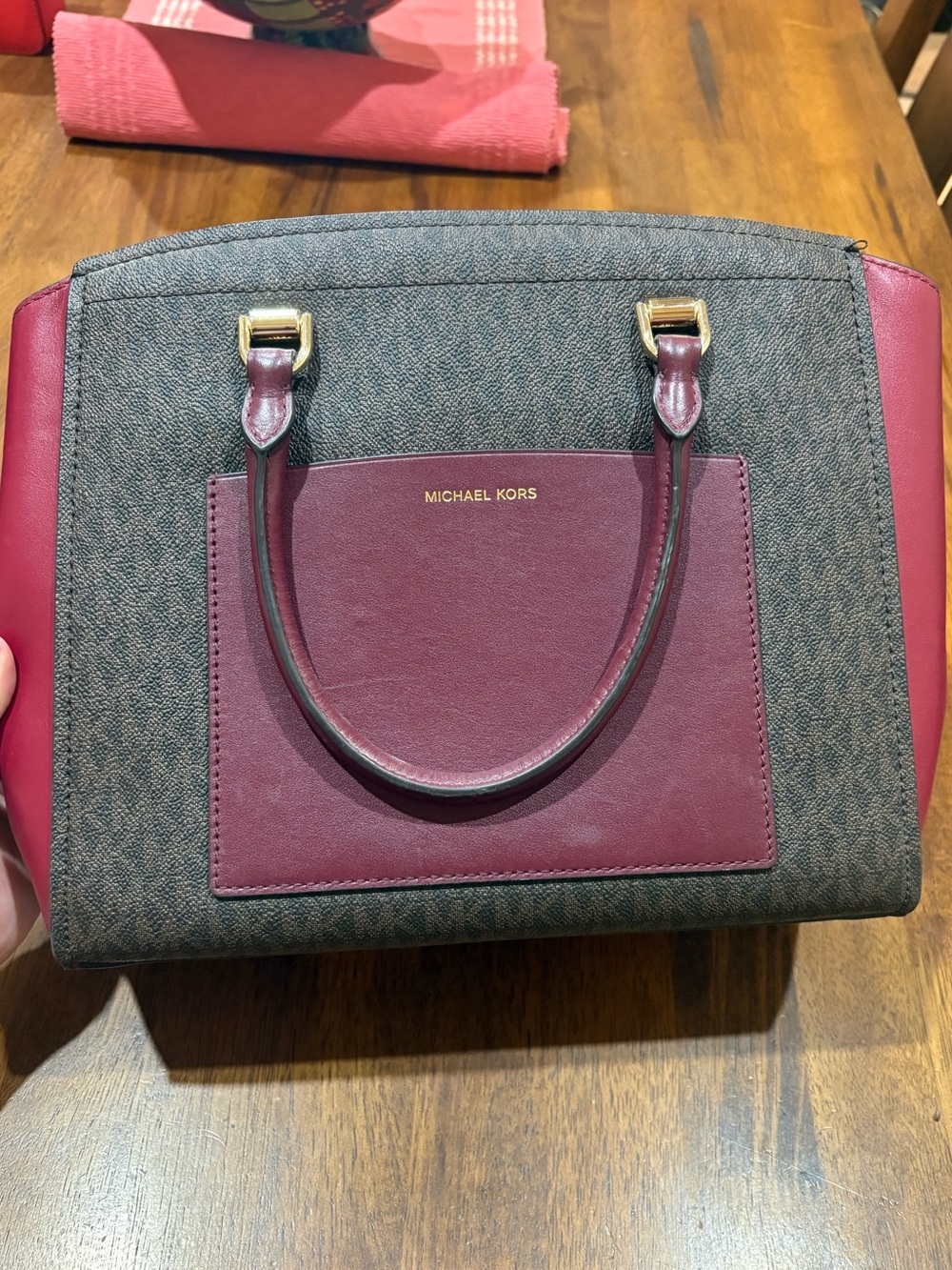 Michael Kors leather/canvas Satchel